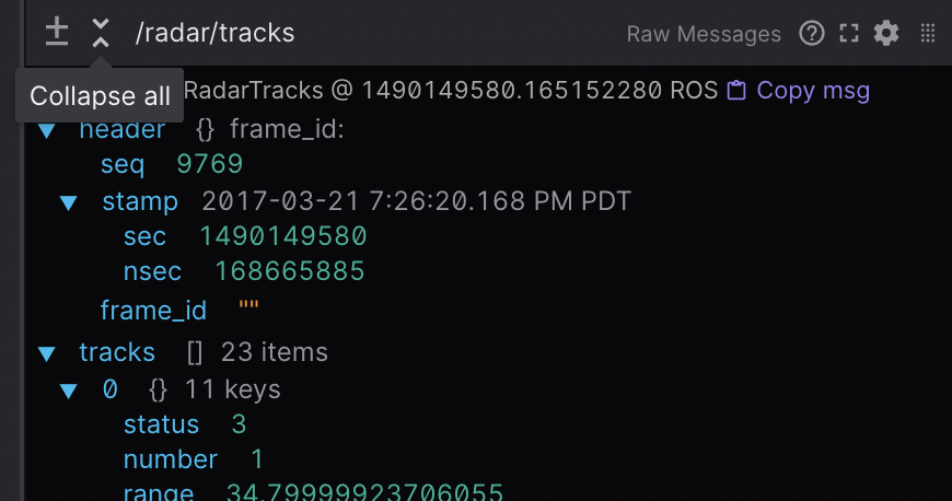 raw messages collapse
