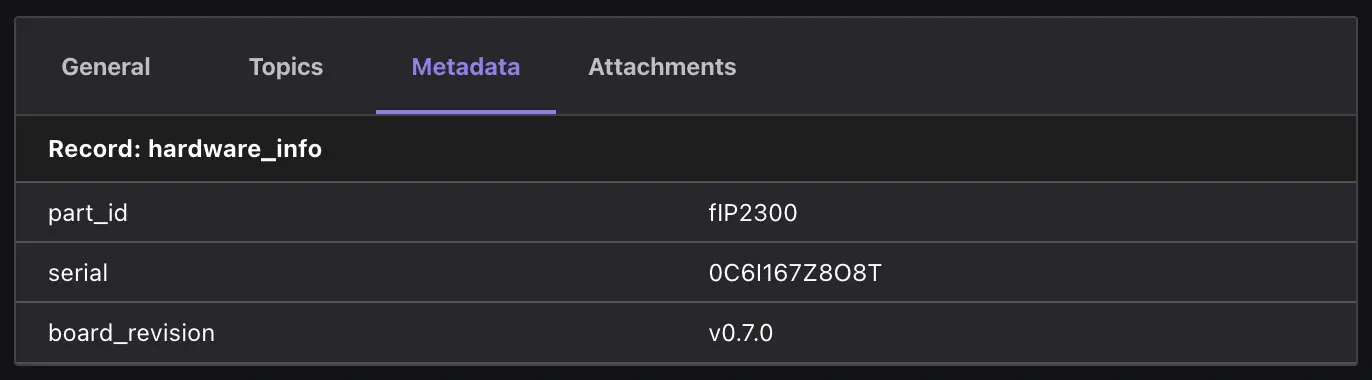 recording metadata